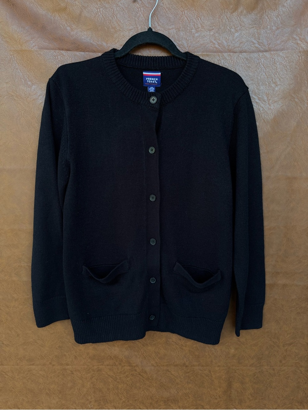 French Toast Girls XXL 18/20 Black Cardigan Sweater School Uniform Button Front